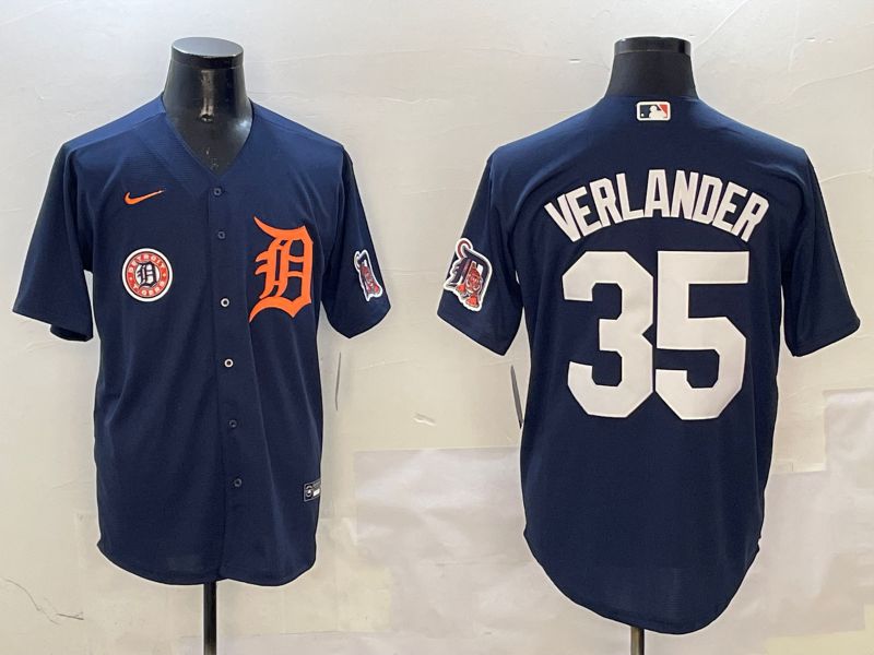 Men Detroit Tigers #35 Verlander Drak Blue Game 2025 Nike MLB Jersey style 3115->detroit tigers->MLB Jersey